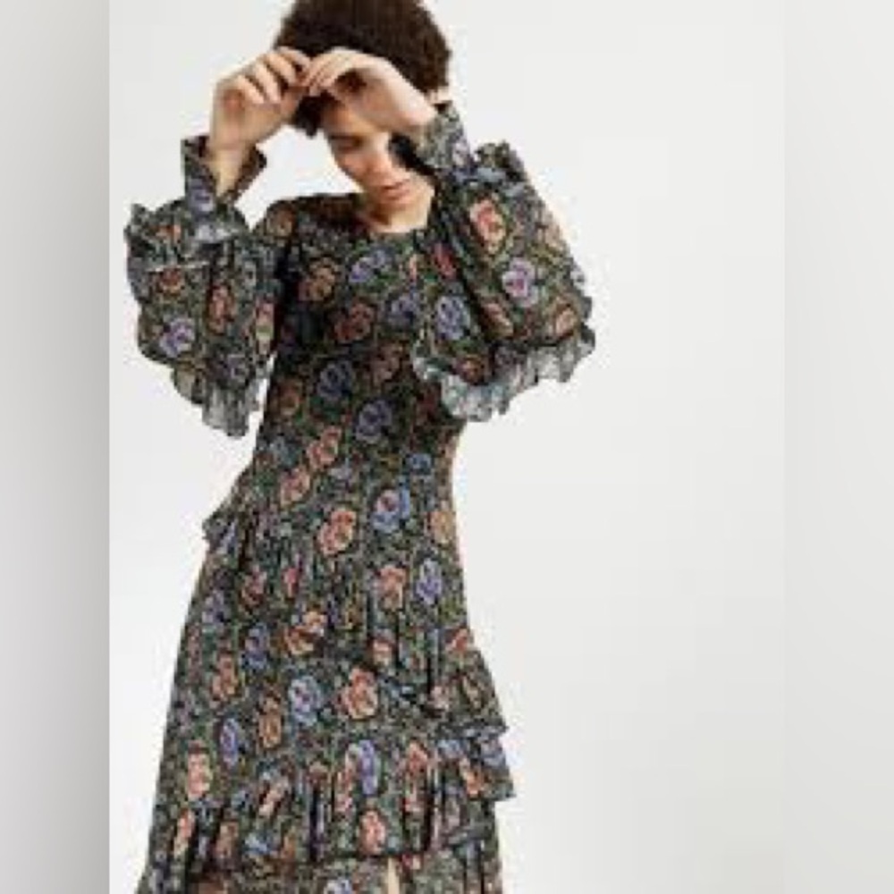 TED BAKER floral print woven midi dress